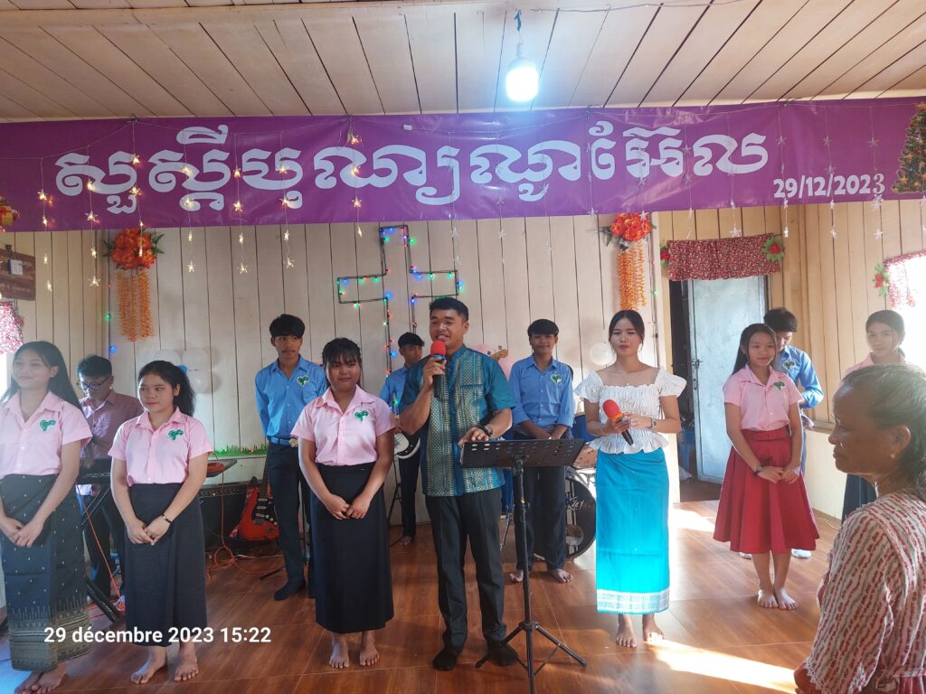 The orphans sing at church