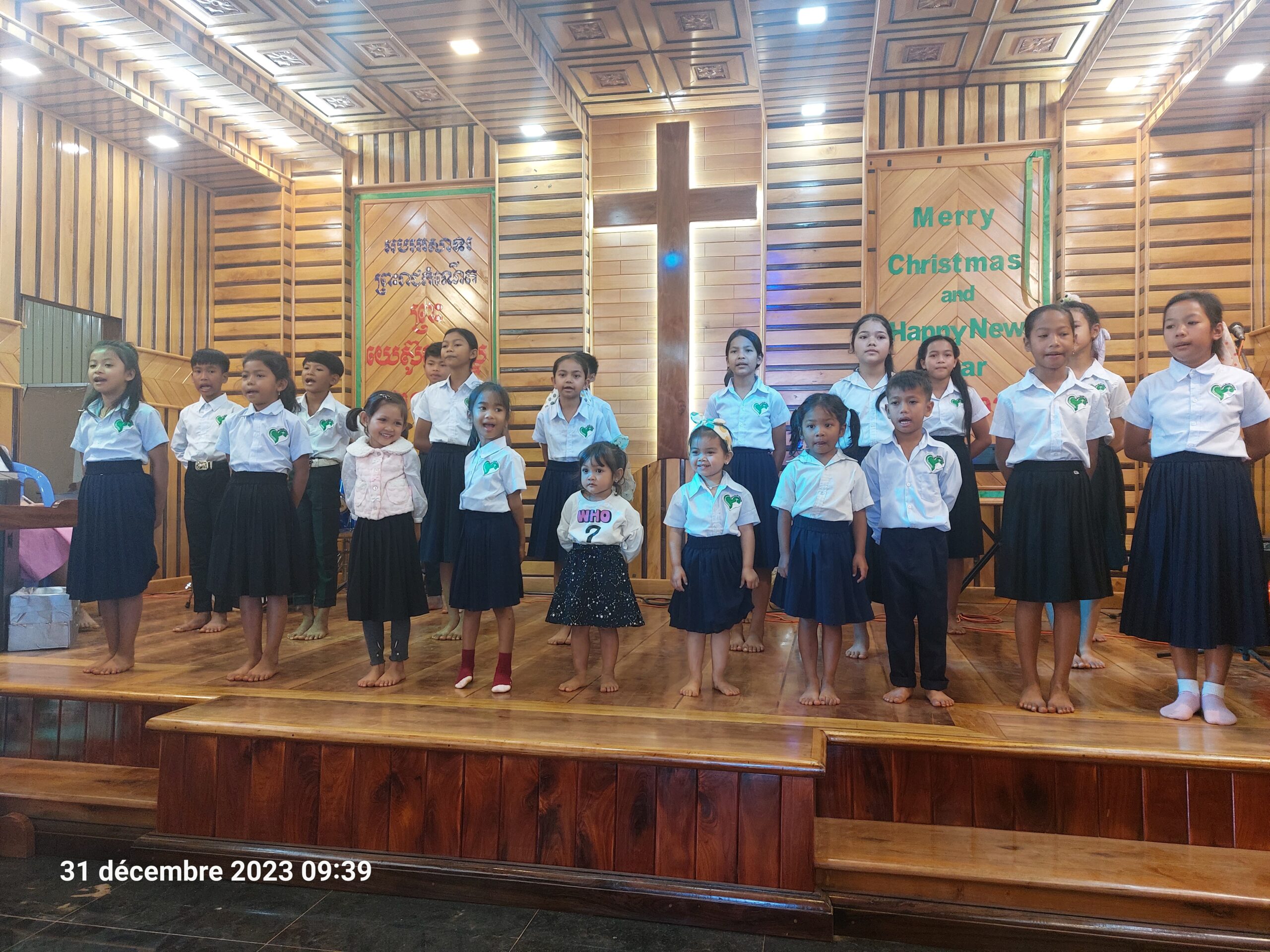 The little orphans sing at church