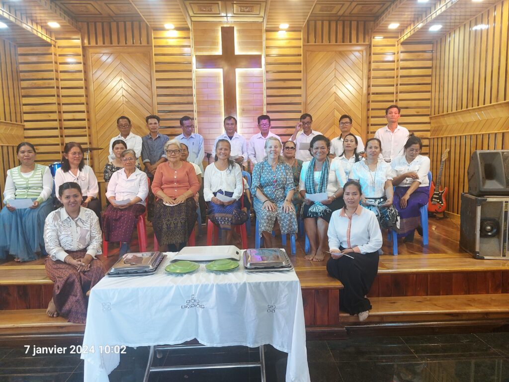 Adults gather at church to sing